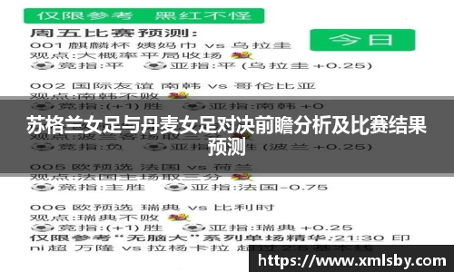 苏格兰女足与丹麦女足对决前瞻分析及比赛结果预测